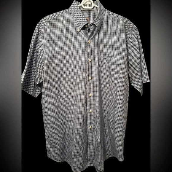 Peter Millar blue and grey checked s/s men’s shirt. NWOT - Picture 1 of 6